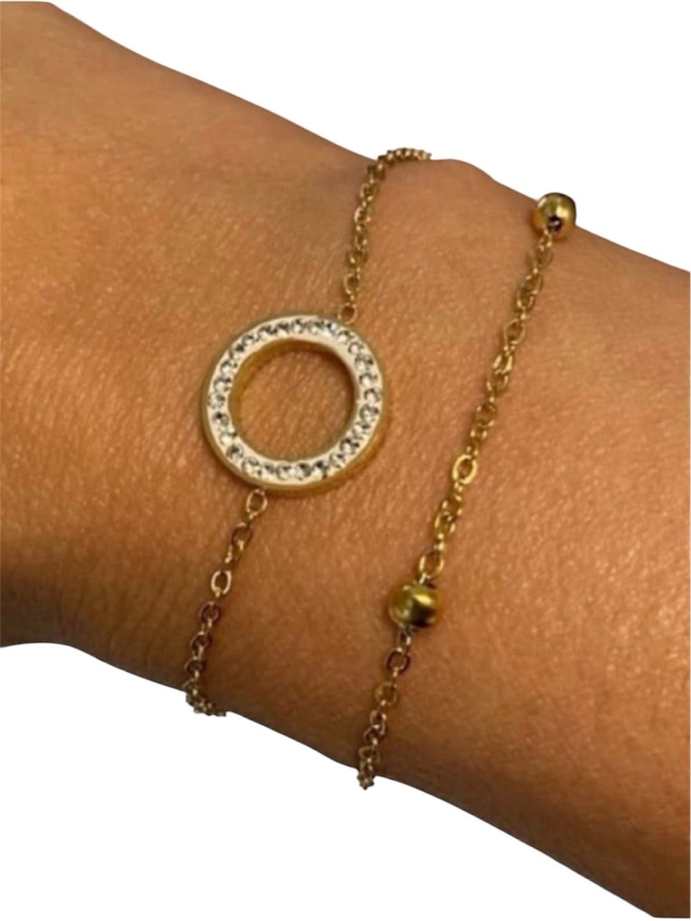 Vintage Gold Circle Pavé Bracelet - Elegant Women's Jewelry